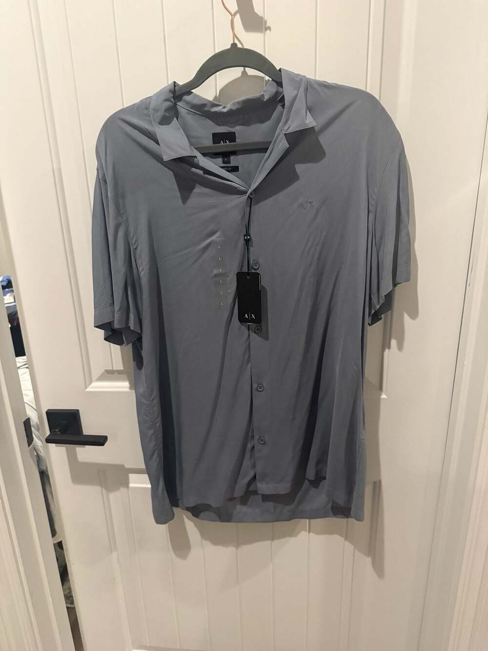 Armani Exchange A/X Men's Regular Fit Short Sleeve Button-Down Shirt